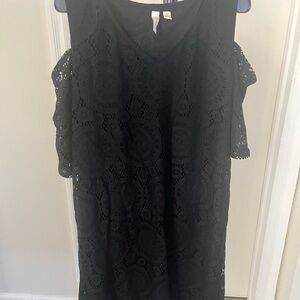 Tacera Black Lace V-Neck Blouse